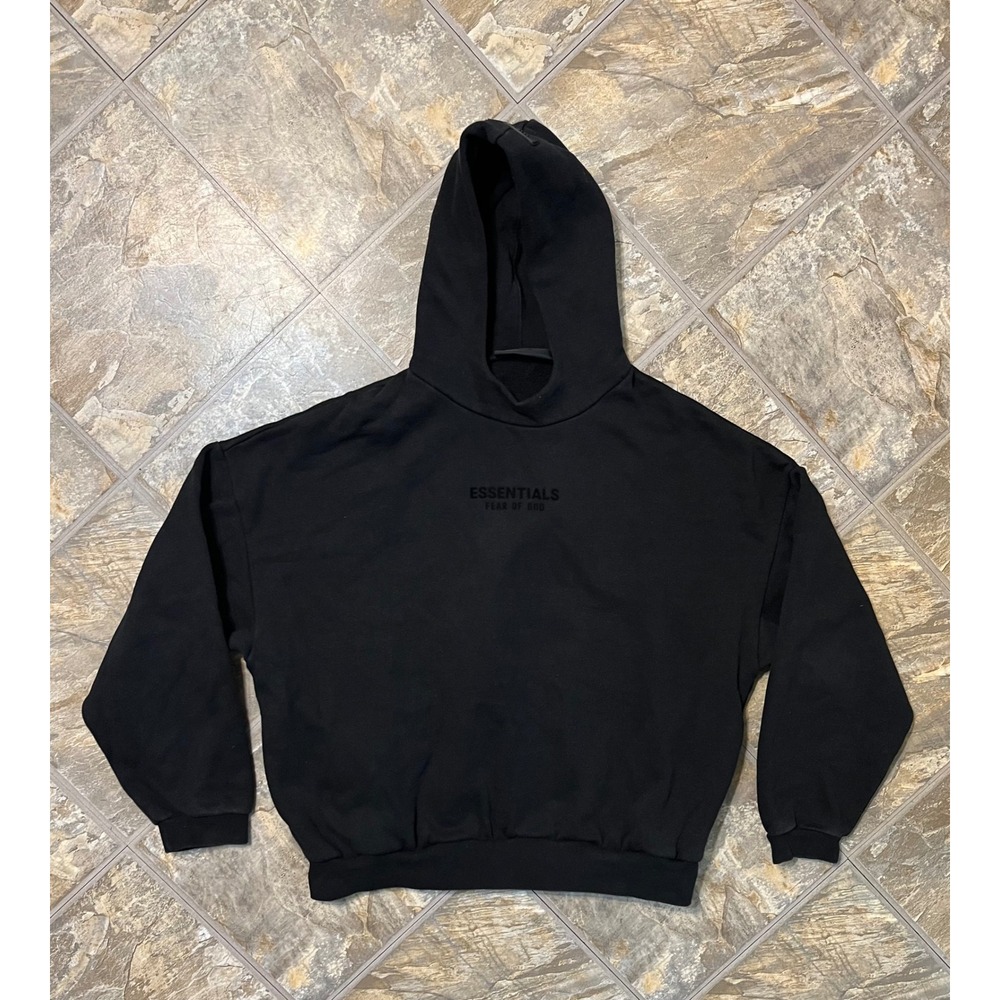 Fear of God Essentials Hoodie Men Small Black Oversized Pullover